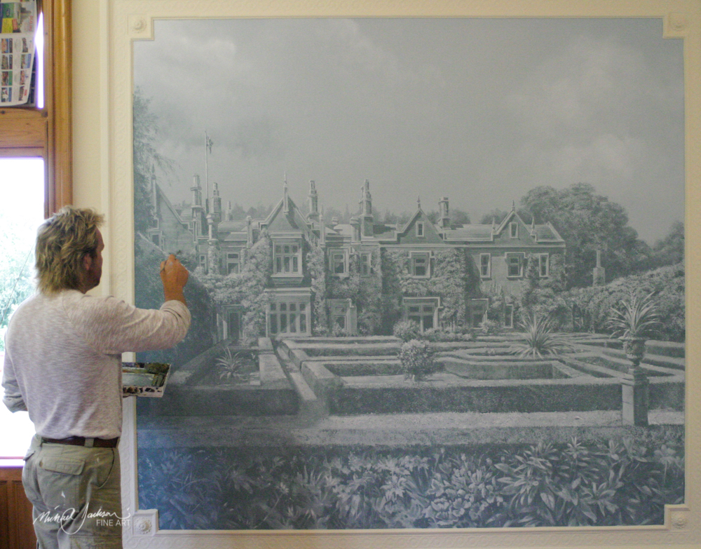 Michael Jackson painting mural 'Trompe L'oeil'