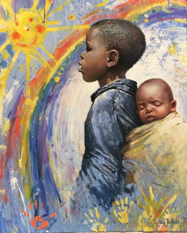 'Rays Of Hope' portrait by Michael Jackson Art